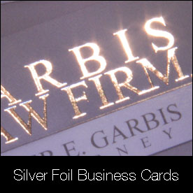 silver foiled business cards